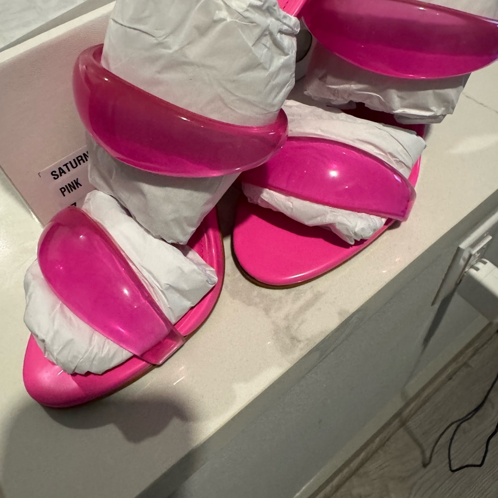 Steve Madden Saturn Hot Pink Jelly Strap Sandals